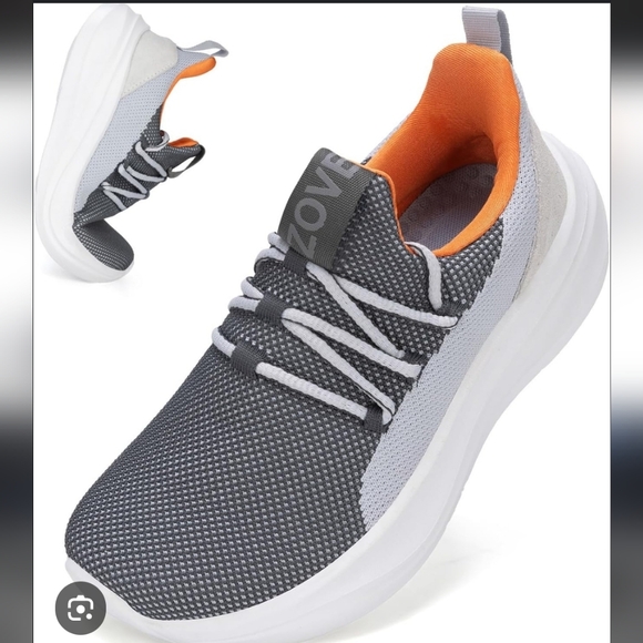 Zove Shoes - Women’s Athletic Shoes - Gray and Orange
